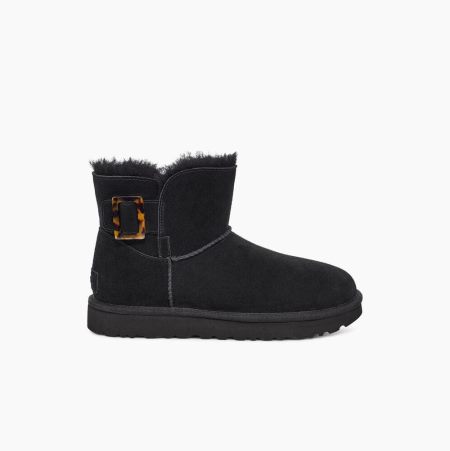 UGG Mini Bailey Fashion Buckle Black Boots for Women (LFSQ04165)